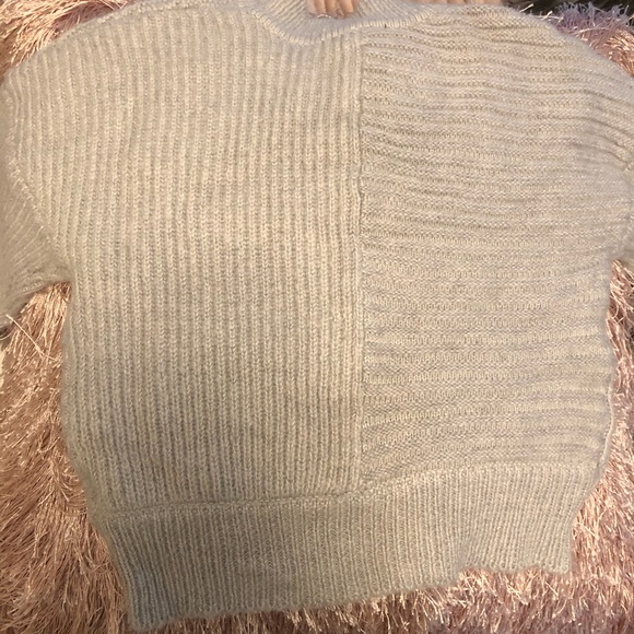 Bebe grey cropped knit sweater - Picture 5 of 8